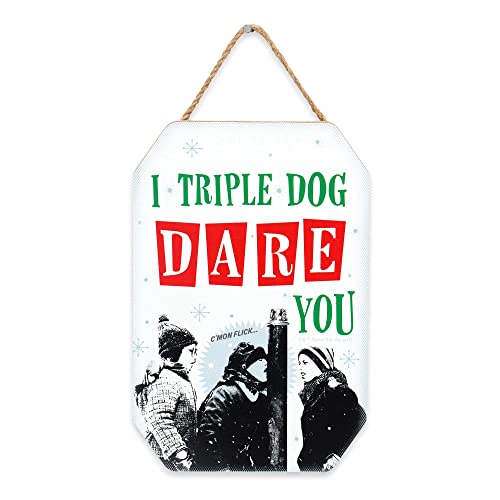 A Christmas Story I Triple Dog Dare You Hanging Wood Wall Decor - Funny Christmas Story Movie Sign