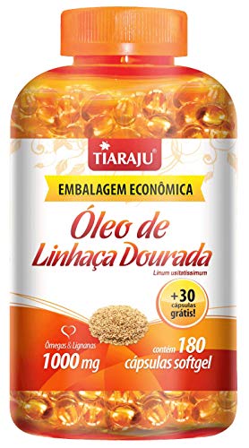 Óleo De Linhaça Dourada Tiaraju 180+30 Cápsulas De 1000mg