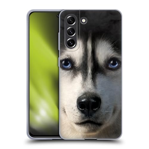 Head Case Designs Officially Licensed Vincent HIE Siberian Husky Big Face Dogs Gel Case [Military Grade Protection] Compatible with Samsung Galaxy S21 FE 5G and Compatible with MagSafe