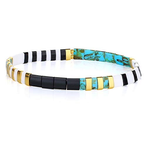 Image of KELITCH Women Pearl Beaded Bracelet Tila Stretch Bracelets Candy Colors Friendship New Jewelry