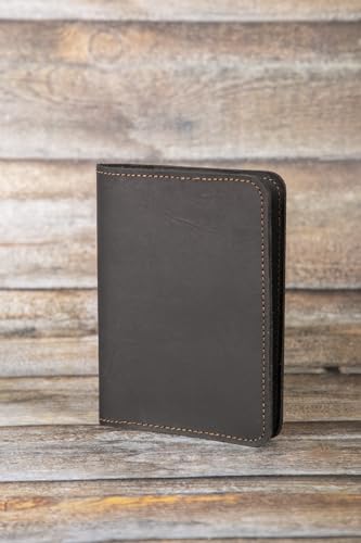 M Rufous: Design Leather Craft PC-BLK M Rufous Premium Leather Handmade Passport Holder - 4X5.5 Inch - Black, 100% Genuine Leather Credit Card Holder, Travel Bifold Wallet thumb #3