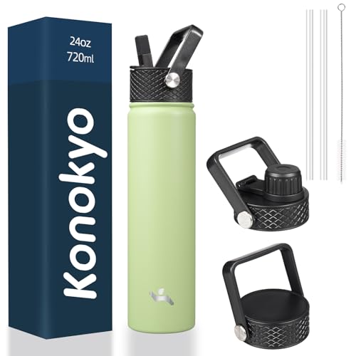 Image of Konokyo 24 oz Insulated Stainless Steel Water Bottle with Straw Lid