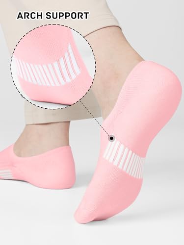 Image of 8 Pairs No Show Socks Womens Cushioned Low Cut Ankle Invisible Socks Non Slip Athletic Casual Socks
