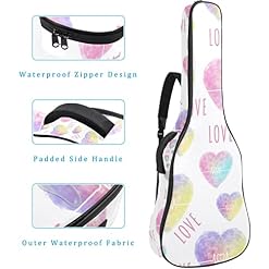 Housse de transport étanche pour guitare avec bandoulière réglable Motif cœurs colorés, Multicolore 01., 42.9×16.9×4.7… - Les Beatles, Paul McCartney, John Lennon, RIngo Starr, George Harrison Housse de transport étanche pour guitare avec bandoulière réglable Motif cœurs colorés, Multicolore 01., 42.9x16.9x4.7… – Image 4