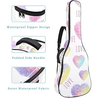 Housse de transport étanche pour guitare avec bandoulière réglable Motif cœurs colorés, Multicolore 01., 42.9×16.9×4.7… - Les Beatles, Paul McCartney, John Lennon, RIngo Starr, George Harrison Housse de transport étanche pour guitare avec bandoulière réglable Motif cœurs colorés, Multicolore 01., 42.9x16.9x4.7… – Image 4