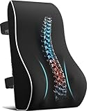 Lumbar Support Pillow for Office Chair Back Support Pillow for Car, Computer, Gaming Chair, Recliner Memory Foam Back Cushion for Pain Relief Improve Posture, Mesh Cover Double Adjustable Straps