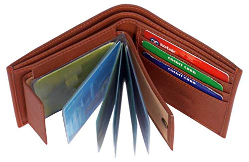 Image of Men's Black Synthetic Leather Wallet (Tan)