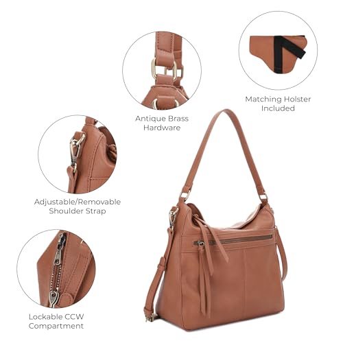 Image of JESSIE & JAMES | Dakota Top Handle Concealed Carry Hobo Purse with Adustable Shoulder Strap