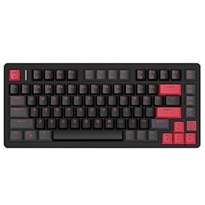 FE75Pro Hot Swappable Mechanical Keyboard, Wireless TKL 75% RGB Customizable Backlit Gaming Keyboard, Bluetooth/2.4G/Wired for Windows PC Gamers- Black/Red
