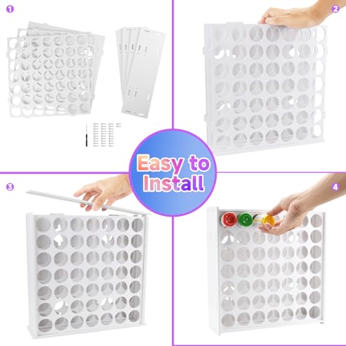 Image of 49 Holes Acrylic Paint Storage Organizer for 2 oz Craft Paints, Craft Paint Bottle Storage Rack Stand, Vertical Acrylic Paint Organizer Holder, Crafts Paint Storage Tower for Apple Barrel, Folkart