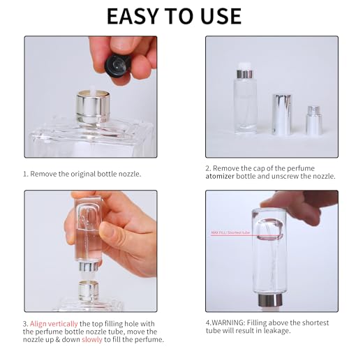 MUB 10ml Perfume Travel Refillable Atomizer Bottle Glass Unique Top-Filling Leak-Proof Spray Bottle Atomizer Sprayer for Perfume Cologne Mini Travel Size Empty Pocket Portable4