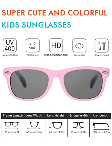 Image of Flexible Kids Sunglasses Polarized Unbreakable Toddler Sun Glasses for Baby Boys and Girls UV400 with Case, Age 2-8