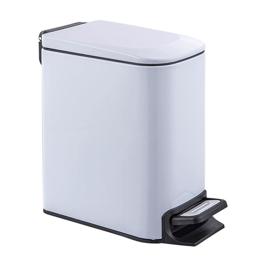 Cubo Basura Casa Pedal de Acero Inoxidable con Tapa, Basura Rectangular Papelera contenedor for baño Cocina for el hogar Papelera Reciclaje(B)
