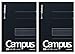 Kokuyo Campus Pre-Dotted Notebook, Semi B5, 5mm Grid Ruled - 40 Sheets - 80 Pages, Black (2 pack)