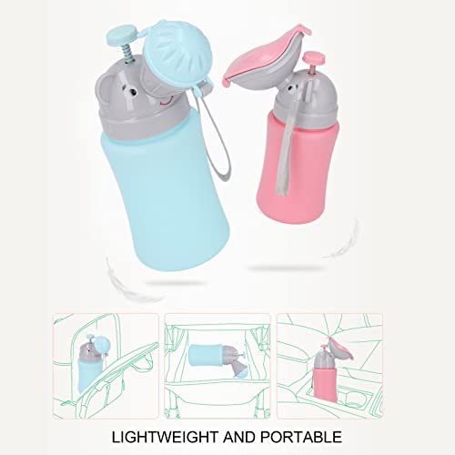 مرحاض سفر محمول للأطفال والرضع، نونية صحية مانعة للتسرب، كوب تدريب ومرحاض طوارئ للاستخدام الخارجي، حاوية بول، لون أزرق للأطفال