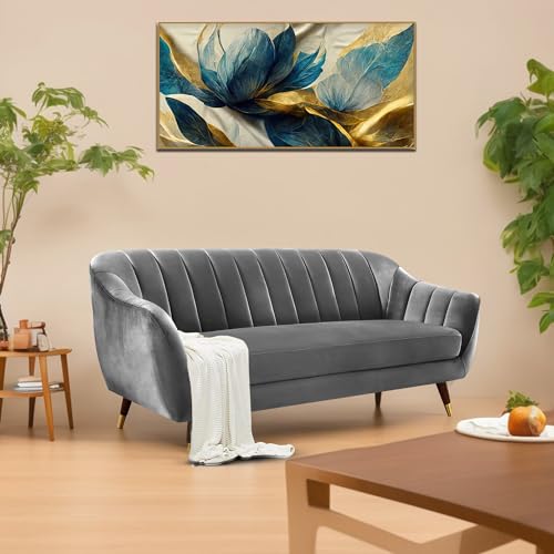 Image of Casaliving Anyse 3 Seater Sofa Set for Living Room (Dark Grey Fabric) Premium Fabric Sofa