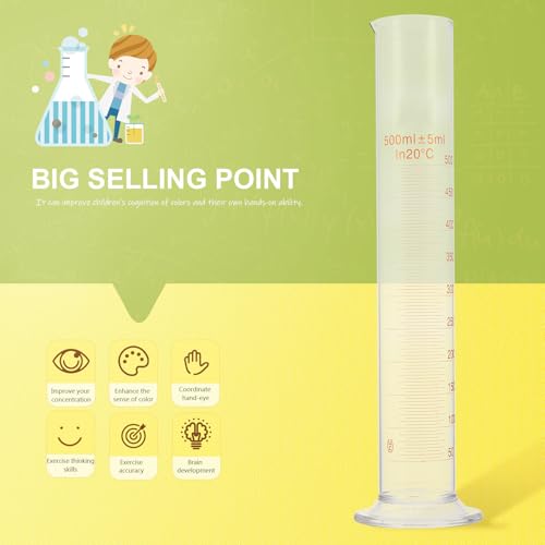 Probeta de 500ml de vidrio borosilicato con escala de alta precisión 4