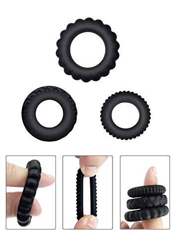 Cock Ring for Couples Sex, PALOQUETH Cock Rings Set Sex Toy for Men with Premium Stretchy Silicone for Longer Harder Stronger Stamina (1 Pkg / 4 Rings) - Thumbnail 3