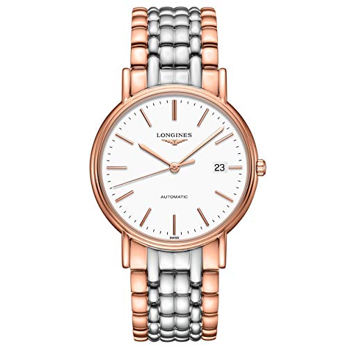 Longines orologio Presence 38,5mm bianco automatico acciaio finitura PVD oro rosa L4.921.1.12.7
