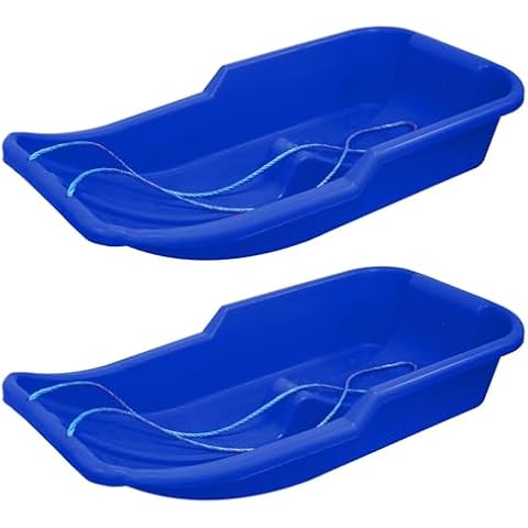 simpa Blizzard Racer HD Plastic Unisex Children & Adults Snow Sledge Toboggan - Blue x 2 thumbnail