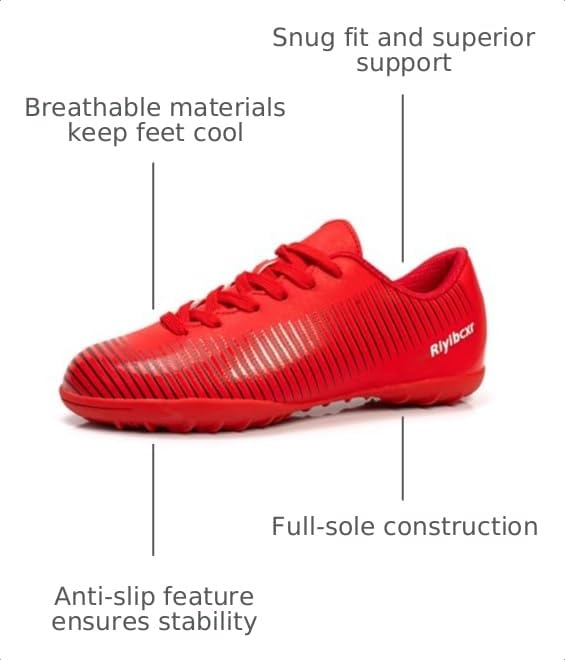 Image of Women Soccer Cleats Lace-Up Turf Football Shoes Indoor Outdoor Low-Top Fustal Soccer Training