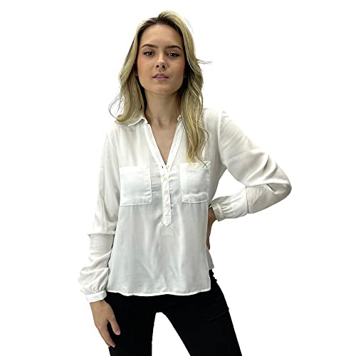 Camisa de viscose lisa, Hering, Feminino, Bege Claro, P