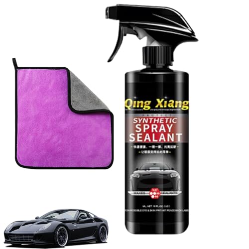車用コーティング剤、Qing Xiang Synthetic Spray Sealant 500ML 車用コーティング剤 撥水防汚 クイックコーティングスプレー 耐高温 ナノセラミック車用撥水コーティングスプレーカーコーティング剤 全車適用 自動車用ナノコ