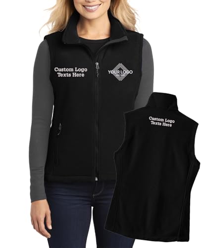 INK STITCH Women L219 Custom Embroidery Add Logo Texts Personalized Fleece Vests