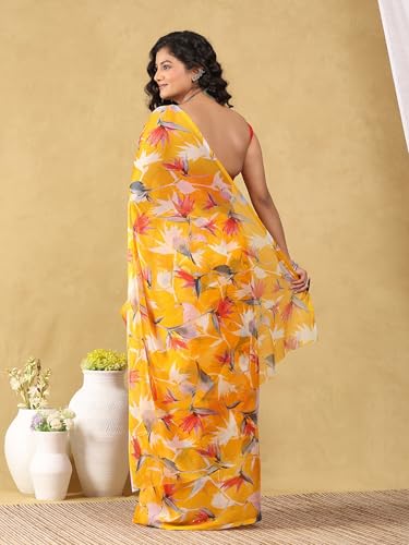 Image of Garden Vareli Floral Print Nara Chiffon Saree 73475