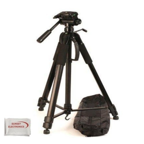 Professional 72-inch Tripod 3-way Panhead Tilt Motion with Built In Bubble Leveling + 5 Touchscreen Stylus Pens + Cleaning Cloth for Panasonic DMC-FZ1000, DMC-FZ70, DMC Series Cameras