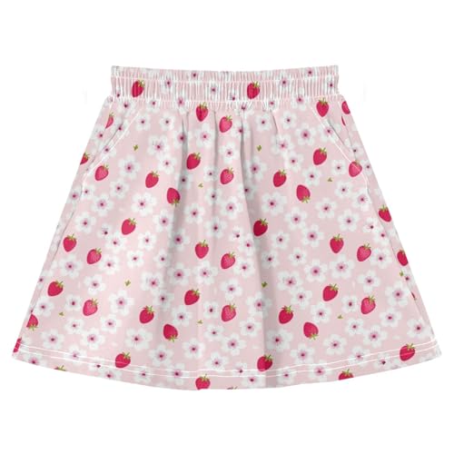 Jupe-short d'été 2 en 1 en coton rose pastel avec poches intégrées