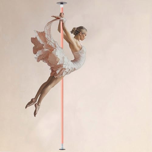 LUPIT POLE Classic G2 Standard Lock - Portable Dance Pole for Home - Spinning & Static Mode - Professional Dancing Pole for Apartment, Club - Easy Installation - No Drilling (Desert Flower, 45 mm)