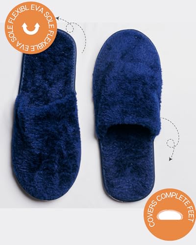 Image of Premium Fur Home Slippers For Women & Men For Winter Capet Slippers for Bedroom Indoor Carpet house slides