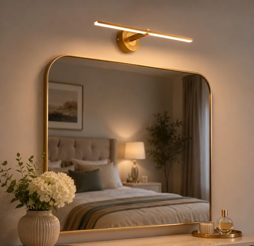 Image of FILLISKA Modern LED Picture /Dressing /Vanity /Bathroom /Mirror Light with 3 Step Light Mode & Adjustable Head (White,Warm White and Neutral White) (Luxurious Gold-796)