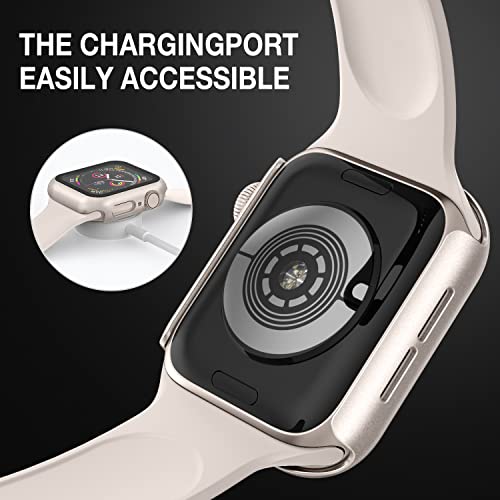 Image of Case Compatible with Apple Watch 38MM Series 3 /2 /1 / with Built-in Tempered Glass Screen Protector, All-Around Ultra-Thin Bumper Full Cover Hard PC Protective Case for iWatch