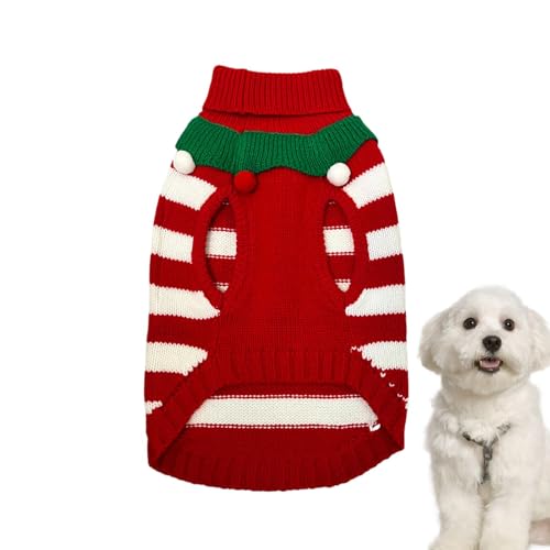 Jersey para perros - Cómodo traje de punto para perros | Traje a rayas para mascotas, tejido transpirable, ideal para Navidad y vacaciones de invierno, garantiza comodidad y estilo para tu amigo en q