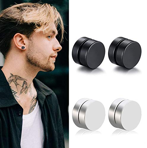 WAINIS 13 Pairs Stainless Steel Non Pierced Magnetic Earrings for Men Women Clip on Dangle Magnet Earrings Set3