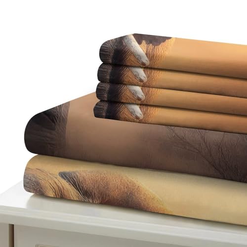 Housse de couette microfibre lavable en machine imprimé éléphant 3D