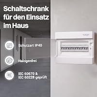 Intratec Sicherungskasten Unterputz 1 reihig – Unterputz Verteilerkasten IP40 für 12 Module mit weißer Tür und Hutschiene für einfache Elektroinstallation Zuhause & Gewerbe – 232 x 283 x 106mm – Ansicht 4