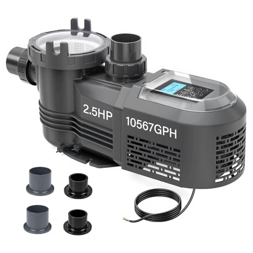 Anbull Variable Speed Pool Pump, 2.5 HP, 220V, 10567GPH, Above/Inground Pool Pump, Energy Efficient, High Flow, Powerful Self Primming Swimming Pool Pumps with Filter Basket