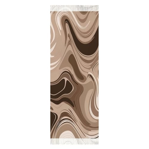Fashionable Taupe And White Womens Fall Winter Scarf Cashmerethick Large