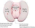 Baby 2 in 1 Travel Cushion, Banana Shape Baby Neck Head Support Travel Pillow Stroller Insert Cushion for Kids, Toddler, Pink