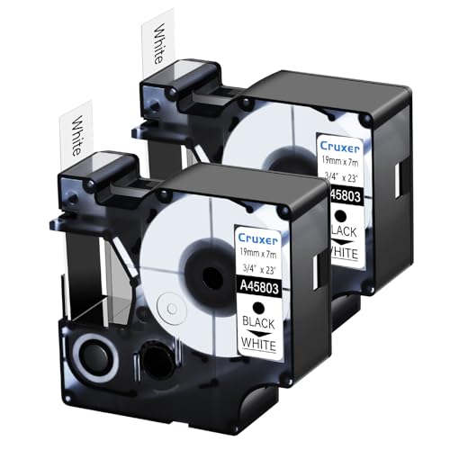 Cruxer 2�p�b�N �����p D1 45803 S0720830 ���n�ɔ� 19mm 3/4�C���` ���x���e�[�v �l�ߑւ����x���[ LabelManager 300 350D 360D 400 420P 450D 500TS ���x���|�C���g 300 ���x
