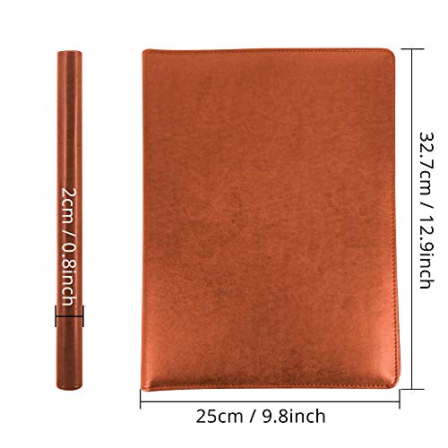Graduationmall Pu Leather Portfolio Folder, Clipboard Folder Organizer, Resume Portfolio Folder For Men/Woman With A4 Size Clipboard（Brown） #TOP3