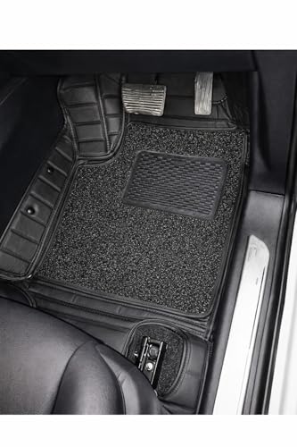 Image of MINANSH 9D Premium Leatherette Car Foot Mat for Mahindra XUV 3XO | Luxurious & Elegant Look | 100% Waterproof and Dust Proof | Custom Fitted 9D Car Floor Tray Mat - Full Black