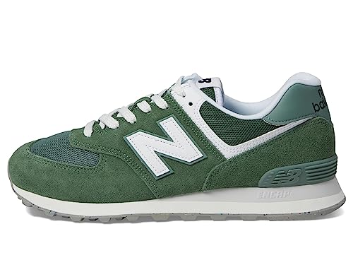 Image of New Balance Unisex 574 V2 Familiar Ground Sneaker,Green /White,Men 8.5 / Women 10