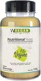 WVegan Levedura Nutricional em Flocos, Sabor Manteiga, 120g, Rico em Vitaminas B, Proteínas e Minerais, Vegano, Suplemento Alimentar