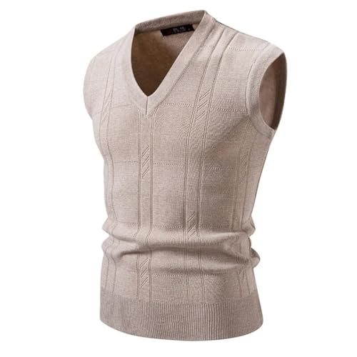 Men's Knitted Sweater Vest V-Neck Sleeveless Pullover Waistcoat Street Casual Outwear Tops3