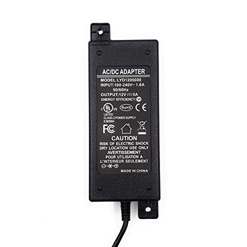 PoE Texas Adaptador Fuente de Poder AC DC 12V 5A 60W, Entrada 100V-220V, Salida 12 Voltios 5 Amperios miniatura 1