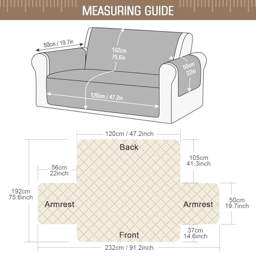 Image of TAOCOCO Sofa Covers 2 Seater,Settee Covers,Non Slip Sofa Covers,Sofa Slipcovers,Pet Couch Covers,Washable Sofa Protectors for Dogs(Brown)